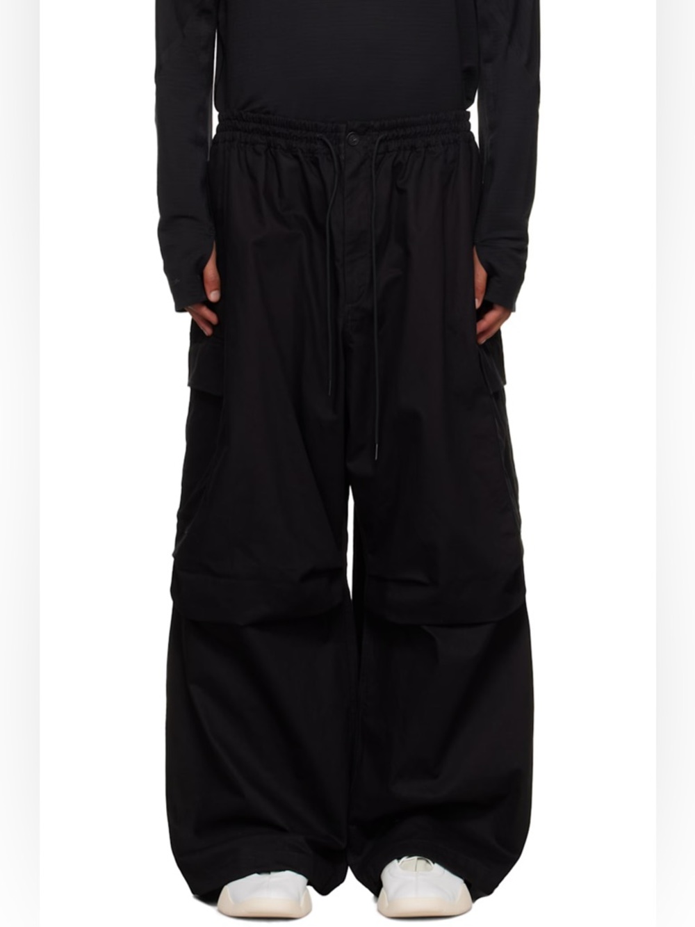 adidas Black Wide-Leg Cargo Pants